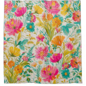 フェニックスアート | ピンクとオレンジ色の雰囲気 シャワーカーテン (正面)