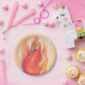 フェニックスインザフレイムパステルアート ペーパープレート (パーティー)