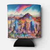 フェニックスカラフルスカイライン抽象芸術 缶クーラー (裏面)