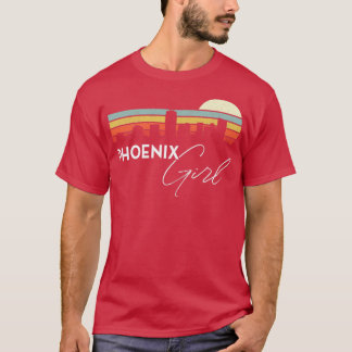 フェニックスガールレトロサンセットシティスカイライン土産 Tシャツ