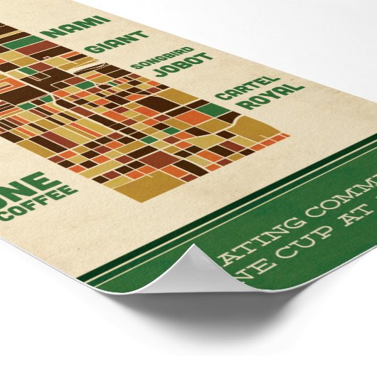 フェニックスコーヒー文化 – 小 ポスター (角)