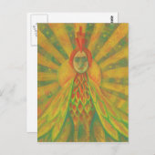 フェニックスサンバードウーマン女神ファンタジーシュルレアリズム ポストカード (正面/裏面)