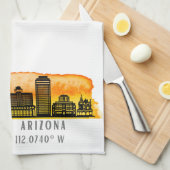 フェニックススカイラインマップ座標 キッチンタオル (四つ折り)