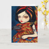 「フェニックスタトゥー」グリーティングカード カード (黄色い花)