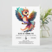 フェニックスドリームズお洒落ウォーターカラー誕生日 招待状 (スタンド正面)