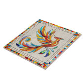 フェニックスバード – カラフルモザイクアート タイル (側面)