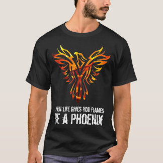 フェニックスフレイムエンパワーメント感動的アップ Tシャツ