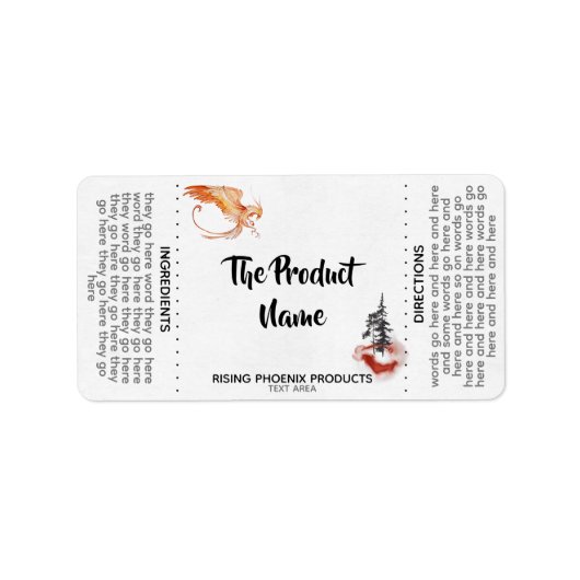 *~*フェニックスヘア体クリーム顔バスソープ ラベル (正面)