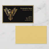 フェニックスライジングブラック&金ゴールドエレガント名刺 名刺 (正面/裏面)