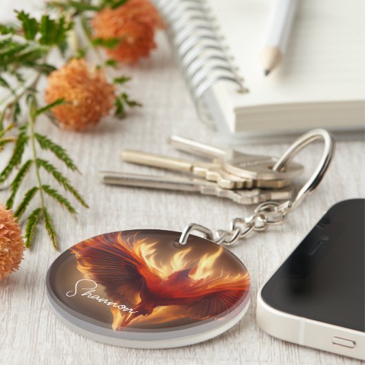フェニックスライジング名インスパイアの強さキーチェーン キーホルダー (正面右)