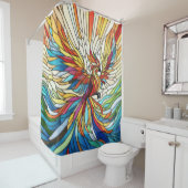 フェニックスライジング – カラフルモザイクアート シャワーカーテン (インサイチュ)