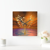 フェニックスライジング スクエア壁時計 (ホーム)