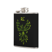 フェニックスライズオンブラックイニシャル フラスク (左)