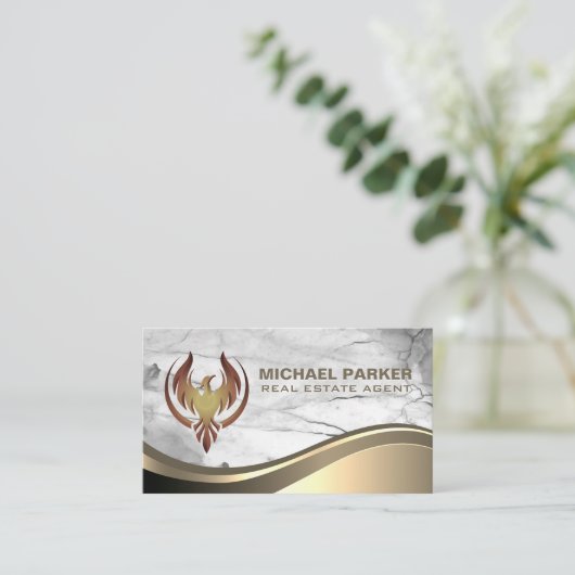 フェニックスロゴ |マーブルストーンの名刺 名刺 (スタンド正面)