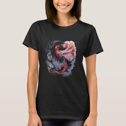 フェニックス再生の若返り火フェニックスバードポー Tシャツ (正面)