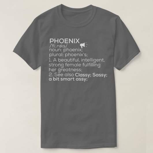 フェニックス名フェニックス定義フェニックス女性名 Tシャツ (デザイン正面)