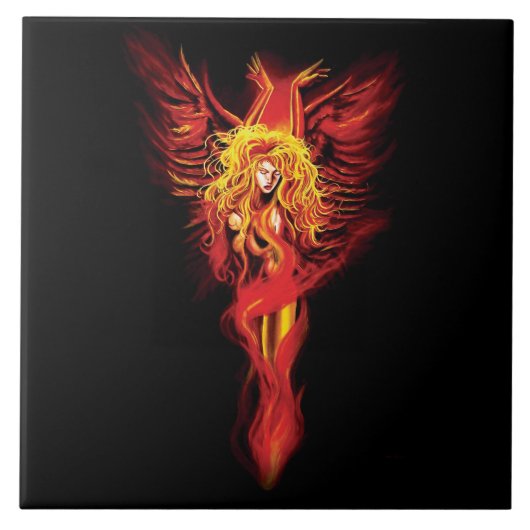 フェニックス女性 タイル (正面)