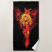 フェニックス女性 ビーチタオル (正面)