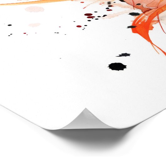 フェニックス威厳のあるスケッチスタイルブラックポスター ポスター (角)