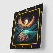 フェニックス威厳のある・オーバー・ムーンライト・ピーク スクエア壁時計 (傾斜)