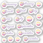 フェニックス火の月のカスタムカットビニールステッカー シール (正面)