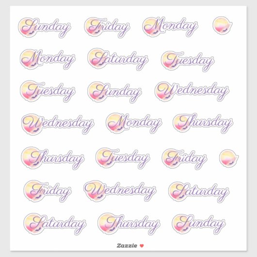 フェニックス火カスタムの平日のビニール切り シール (シート)