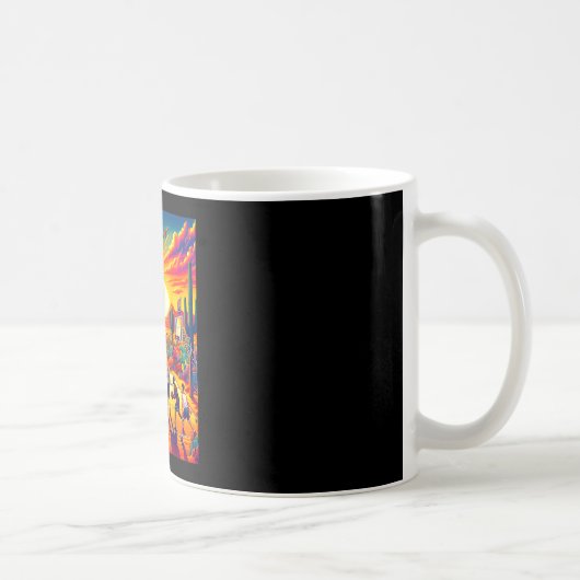 フェニックス砂漠の夕日バスケットボール熱波 コーヒーマグカップ (右)