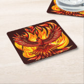 フェニックス神話の不死動物 スクエアペーパーコースター (アングル)