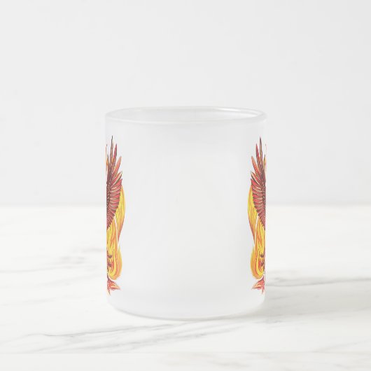 フェニックス神話の不死動物 フロストグラスマグカップ (中央)