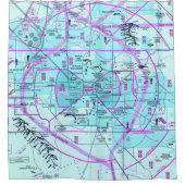 フェニックス空港フライウェイチャート シャワーカーテン (正面)