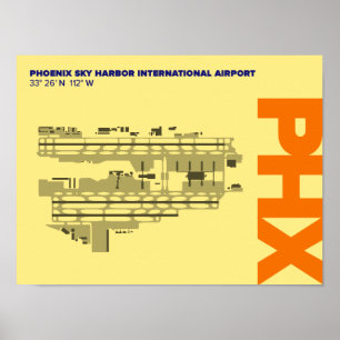 フェニックス空港(PHX)空港図表ポスター ポスター