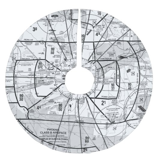 フェニックス空港TACチャート ブラッシュドポリエステルツリースカート (正面)