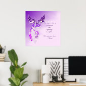 フェニックス紫色のRumiの引用文 ポスター (ホームオフィス)