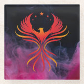 フェニックス翼オープン ガラスコースター (正面)