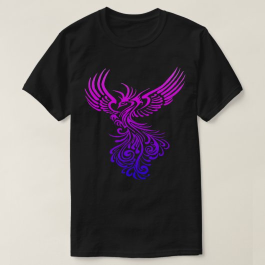 フェニックス芸術的ピンク薄紫カラーブレンド Tシャツ (デザイン正面)
