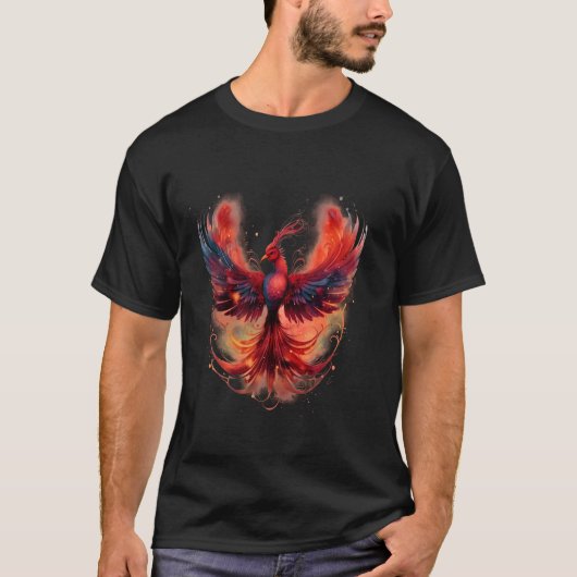フェニックス若返り神話の鳥の再生フェニックス Tシャツ (正面)