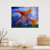 フェニックス飛んでいるアットナイト ポスター (キッチン)