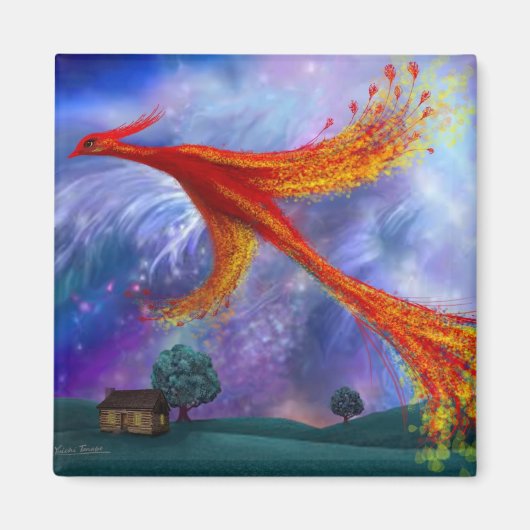 フェニックス飛んでいるアットナイト マグネット (正面)