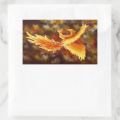 フェニックス飛行中 長方形シール (バッグ)