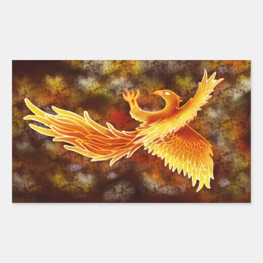 フェニックス飛行中 長方形シール (正面)