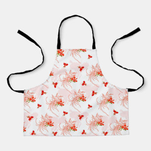 フェニックス鳥とフェニックスの花のシームレスパターン エプロン