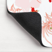 フェニックス鳥とフェニックスの花のシームレスパターン マウスパッド (コーナー)