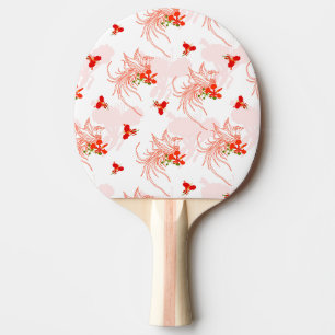 フェニックス鳥とフェニックスの花のシームレスパターン 卓球ラケット