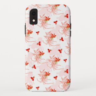 フェニックス鳥とフェニックスの花のシームレスパターン iPhone XRケース