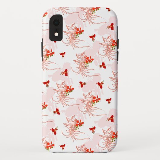 フェニックス鳥とフェニックスの花のシームレスパターン Case-Mate iPhoneケース (裏面)