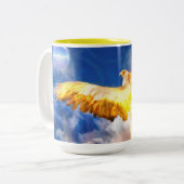 フェニックス鳥「トラブルを乗り越える」 ツートーンマグカップ (正面左)