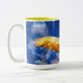 フェニックス鳥「トラブルを乗り越える」 ツートーンマグカップ (左)