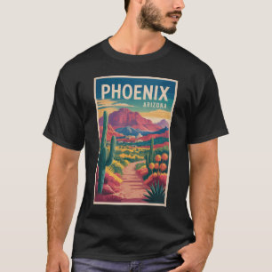 フェニックス アリゾナ イラスト 旅行 アート ヴィンテージ Tシャツ