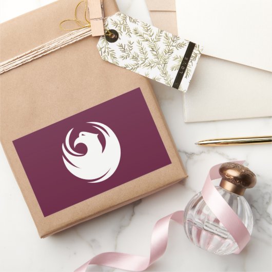 フェニックス（アリゾナ）市旗 長方形シール (ギフト)