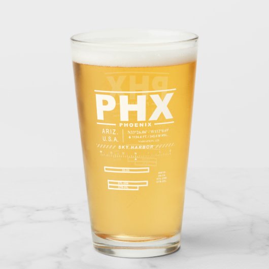 フェニックス・スカイハーバー国際空港 PHX タンブラーグラス (ドリンク正面)